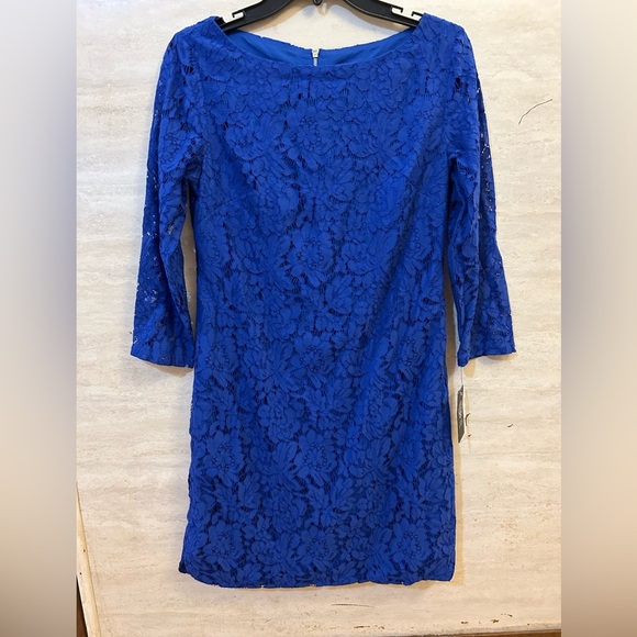 Vince Camuto Blue Sheath Dress with Cuffed Sleeves - Picture 1 of 7